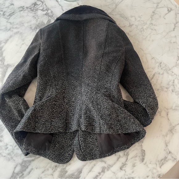 NEW Wool Chanel-like Pea Coat Faux Fur - Picture 10 of 16